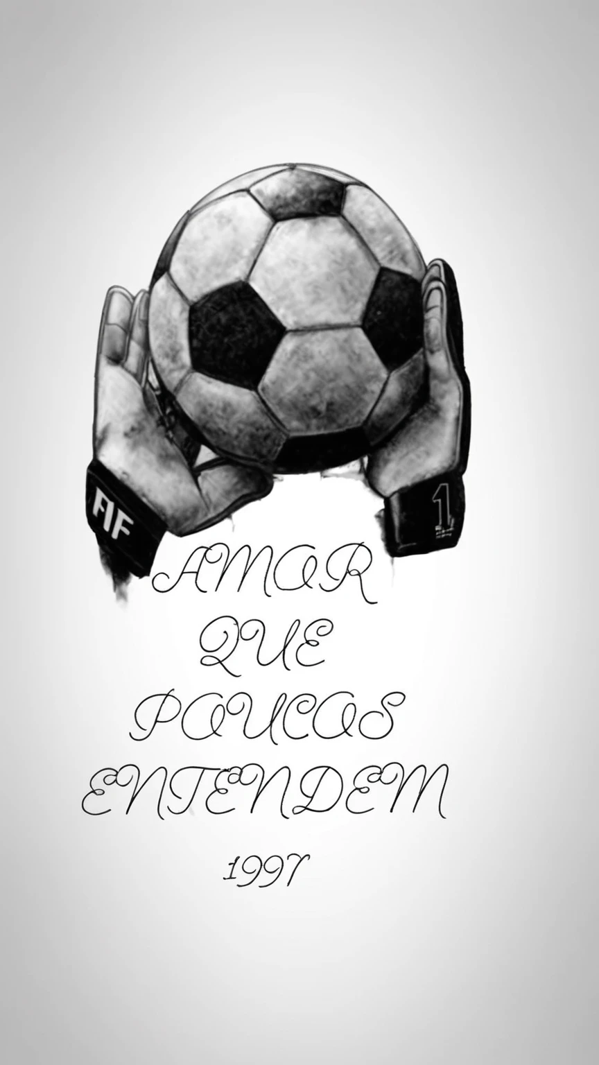 um drawning de uma bola de futebol com uma mão segurando-a, by Américo Makk, by Emerson Silva, by Antônio Parreiras, Andreia Rocha, drawning, by Cesar Andrade Faini, inspired by Antônio Parreiras, by Almada Negreiros, by Nuno Gonçalves
