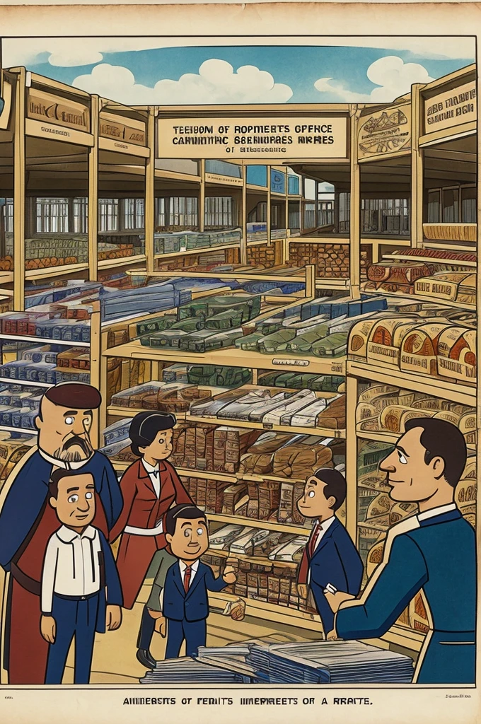 Cartoon of a republic looking for new import markets