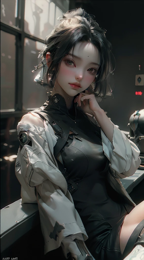 ((Best quality)), ((masterpiece)), (detailed:1.4), 3D, an image of a beautiful cyberpunk female,HDR (High Dynamic Range),Ray Tracing,NVIDIA RTX,Super-Resolution,Unreal 5,Subsurface scattering,PBR Texturing,Post-processing,Anisotropic Filtering,Depth-of-field,Maximum clarity and sharpness,Multi-layered textures,Albedo and Specular maps,Surface shading,Accurate simulation of light-material interaction,Perfect proportions,Octane Render,Two-tone lighting,Wide aperture,Low ISO,White balance,Rule of thirds,8K RAW,