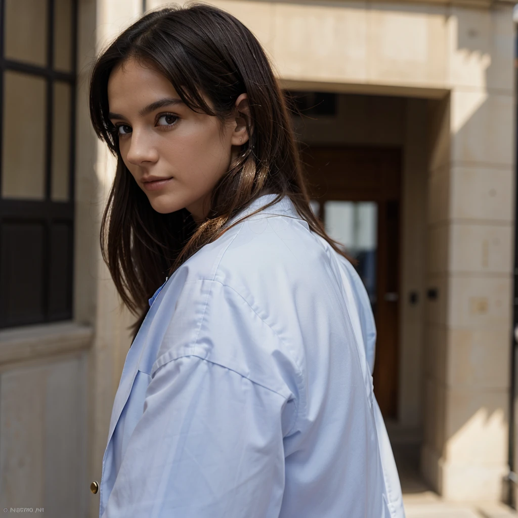 Générer un 1:1 photo de profil photoréaliste d'une femme colombienne de {22} ans. La personne doit avoir une expression sérieuse et professionnelle, et être posé {regardant par-dessus l'épaule: Crée un sentiment de mystère ou d'attrait.). Ils devraient porter (tenue). Faites attention aux détails réalistes des cheveux, y compris la longueur, couleur, et style. L’arrière-plan devrait être {forêt luxuriante: Implique un amour pour la nature et l’aventure.), complétant la scène globale. Veiller à ce que l’éclairage soit naturel et en harmonie avec le sujet et l’arrière-plan, créer une photo de profil cohérente et visuellement attrayante qui pourrait être confondue avec une photo prise par un professionnel.