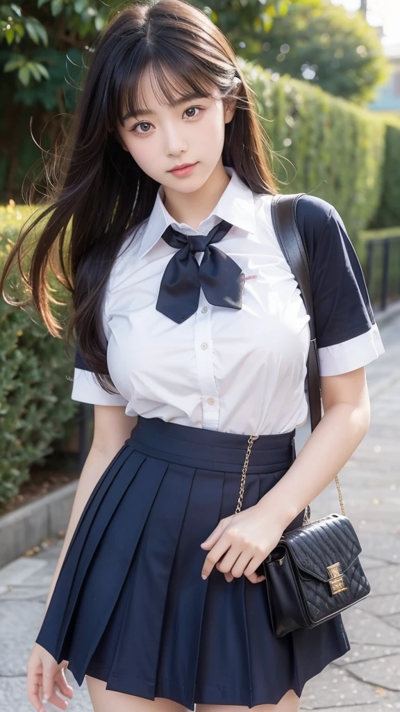 Japanese,high school girl,uniform,Big Breasts,18-year-old,mini skirt