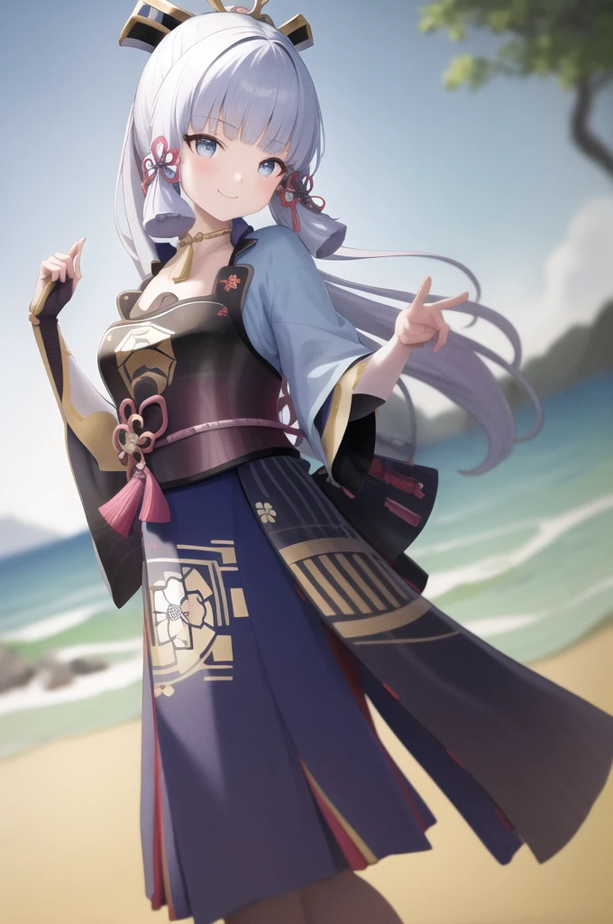 masterpiece, highres, best quality, 1girl solo, kamisato_ayaka, smile, kimono
