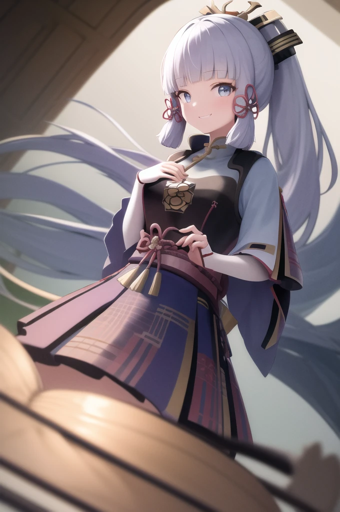 masterpiece, highres, best quality, 1girl solo, kamisato_ayaka, smile, kimono  