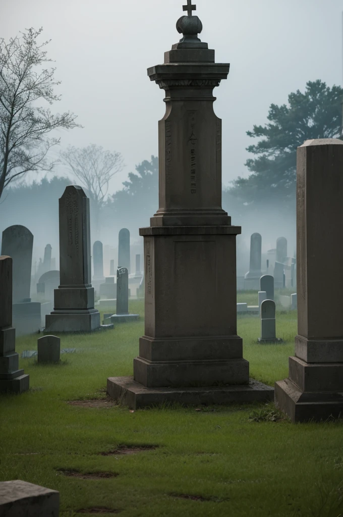 ghost in the cemetery tomb