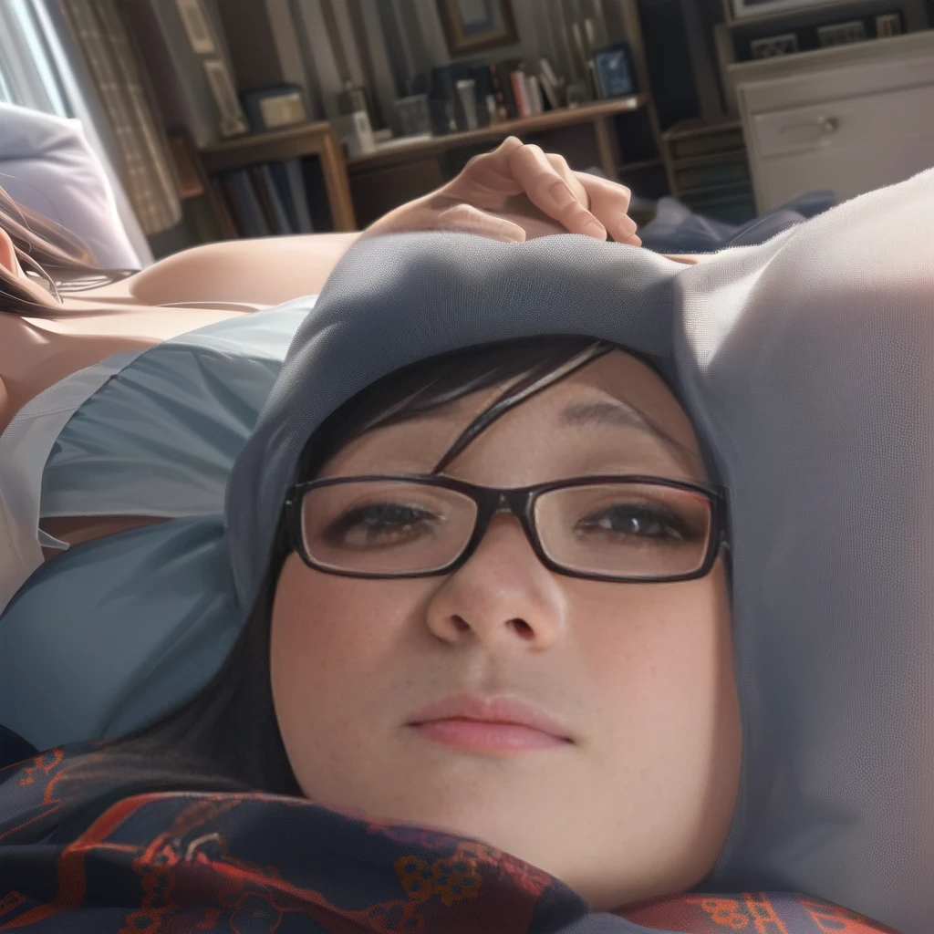 A woman is lying in bed with a pillow and a stuffed toy, profile image, 30-year-old woman, 30-year-old woman, Filmed in the early 2020s, Chubby, Photos taken in 2020, umamusume, 4 5 those, Nishimiya Shoko, tsutomo nihie, kiyoko suzuki