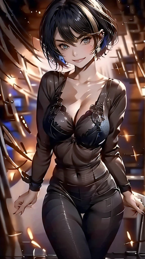 short hair, bangs, curtained hair, crossed bangs, Long Hair, Messy Hair, ponytail, bangs, curtained hair, crossed bangs, Messy Hair, ponytail, Big Hair, ((37old woman)), Hair Ears, Tying up hair, Hair flap, widow peak, headgear, Hair Ribbon, Hairpin, Hair Pod, 白いHair Ribbon, Mole under the eye, Raise your eyebrows, eyeball, Wicked Smile, crazy, shy, Frowning, Juru, dark (Performance), Captivating smile, Anime Big Tits, Minimalism, Anime Style, Anime Big Tits, Minimalism, Anime Style, viewing angle, From above, Hyper HD, retina, masterpiece, Accurate, Textured skin, Super detailed, high quality, Attention to detail, Awards, (最high quality), High resolution, 16K, Hyper HD, retina, masterpiece, Accurate, Textured skin, Super detailed, (high quality), Attention to detail, Awards, 最high quality), (High resolution, 16K(((White skin))