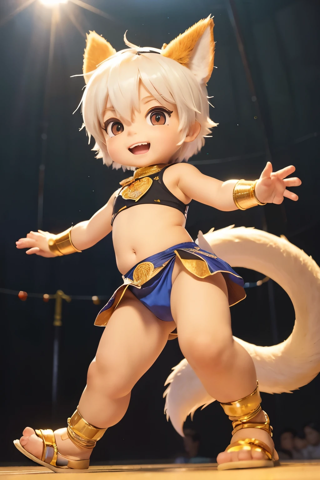 Kemoshota, dynamic angle, , short height boy, tail, Arabic dancers