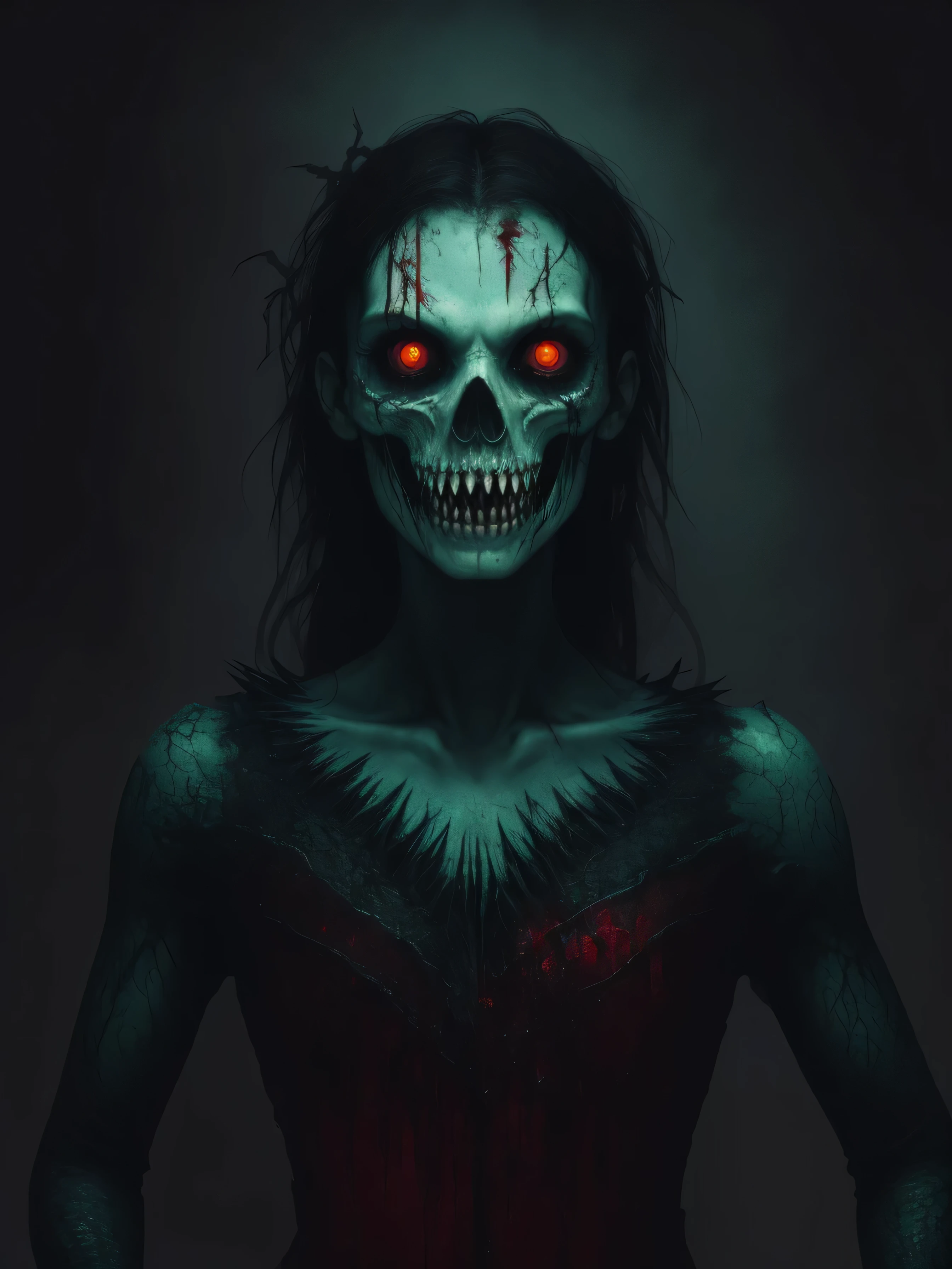 (Masterpiece, Best Quality:1.2),Sea of Blood Background, highly detaild, Colorful black, 1 Girl, cool face, Illustration, Horror art, terror, creepy, 血,A Beautiful Form of Chaos,Mermaid Beautiful Face,  graceful, a brutalist designed, vibrant colours, romanticism, rolling_eyes,Evil Mermaid Siren,Bloody and sexy,Gray-green skin, Straight black hair soaked in blood, sharp teeth, Frantic laughter, Atmospheric, trending on Artstation. 8K Masterpiece, ((symmetry)), death, rot, colored background, highly detaild, cool face, Illustration, Horror art, terror, creepy, 血,