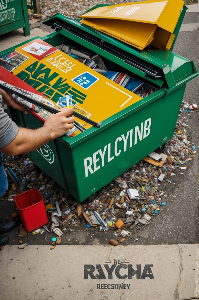 Poster with Polish art technique promoting recycling 