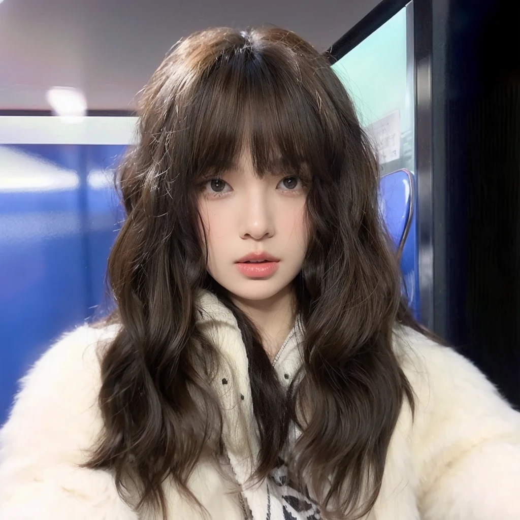 cool brown curly hair,Natural and beautiful hair,The background is simple and clean