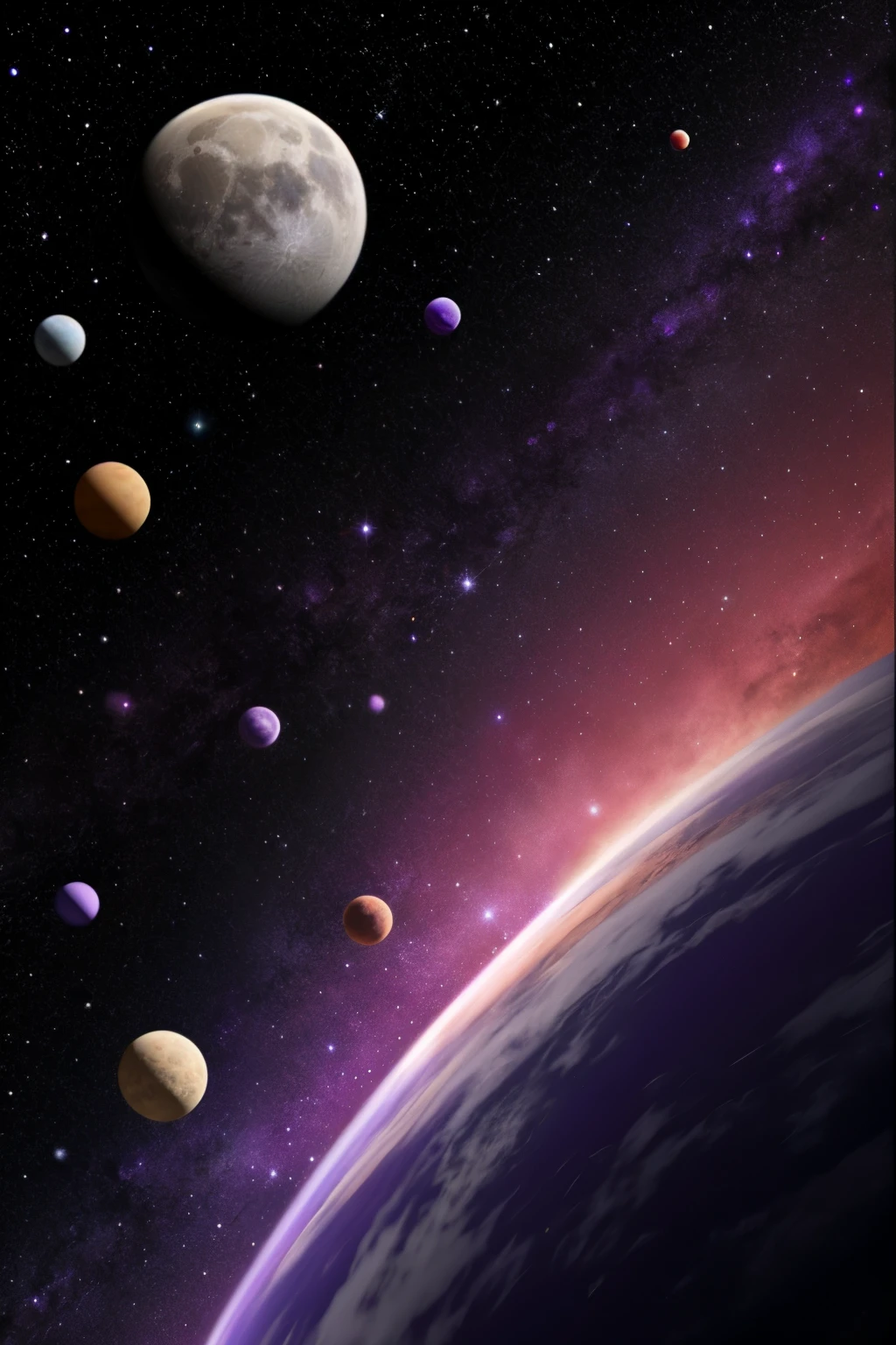 purple planets with purple stars