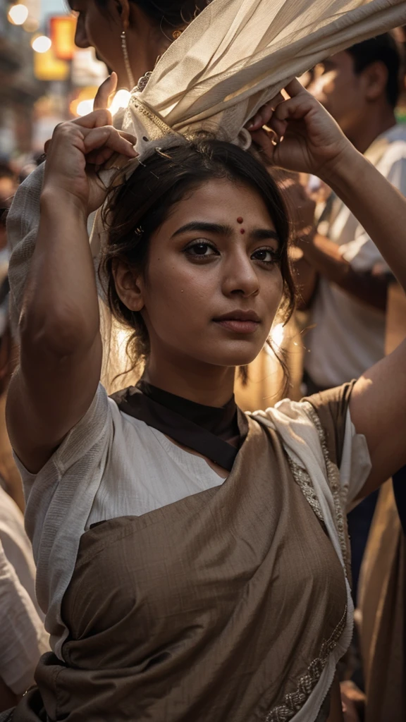 Old Indian, 25 साल की लड़की Old India 25 years old A girl wearing a white saree is going Euro, she is emotional and many men and Brahmans have caught the girl and are making her cry, the girl is sitting on the ground and crying