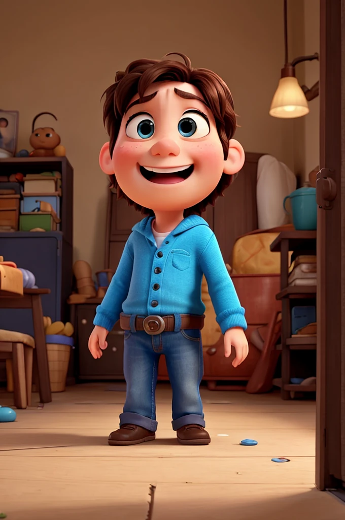 I want a photo of an emotion from the pixar movie. It's one with black hair, red skinned