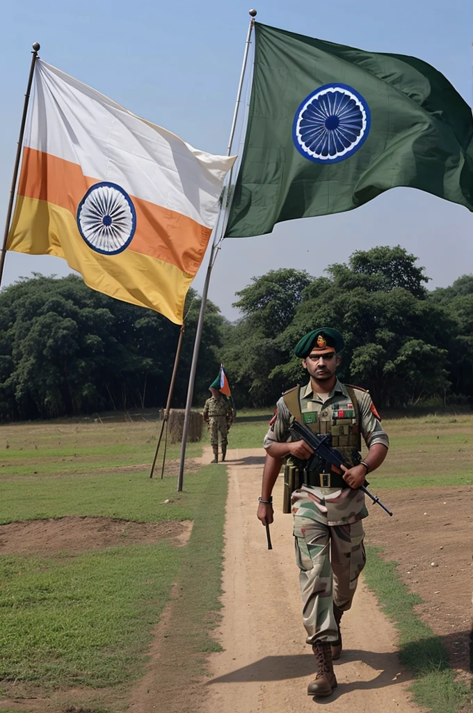 Create Indian Army image with flag