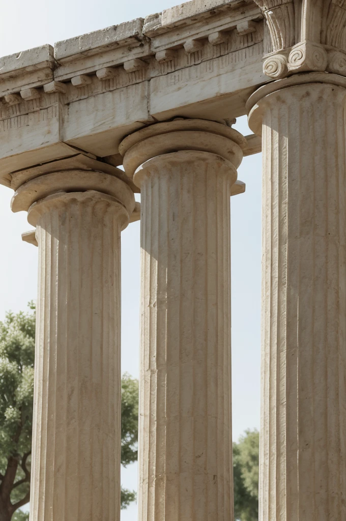 Symbolic elements of Stoicism, like a picture of a Greek column or an open book, that represent philosophy and knowledge.