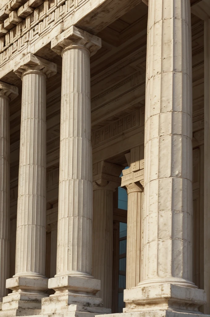 Symbolic elements of Stoicism, like a picture of a Greek column or an open book, that represent philosophy and knowledge.