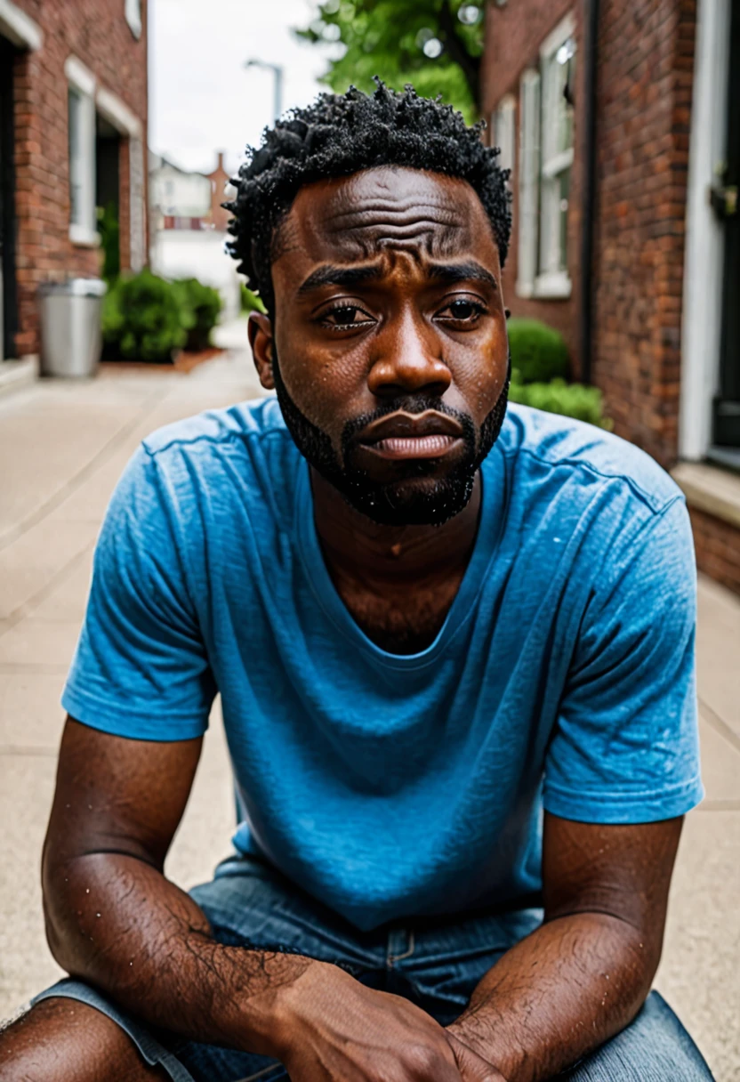 30 year old black man sad and lonely