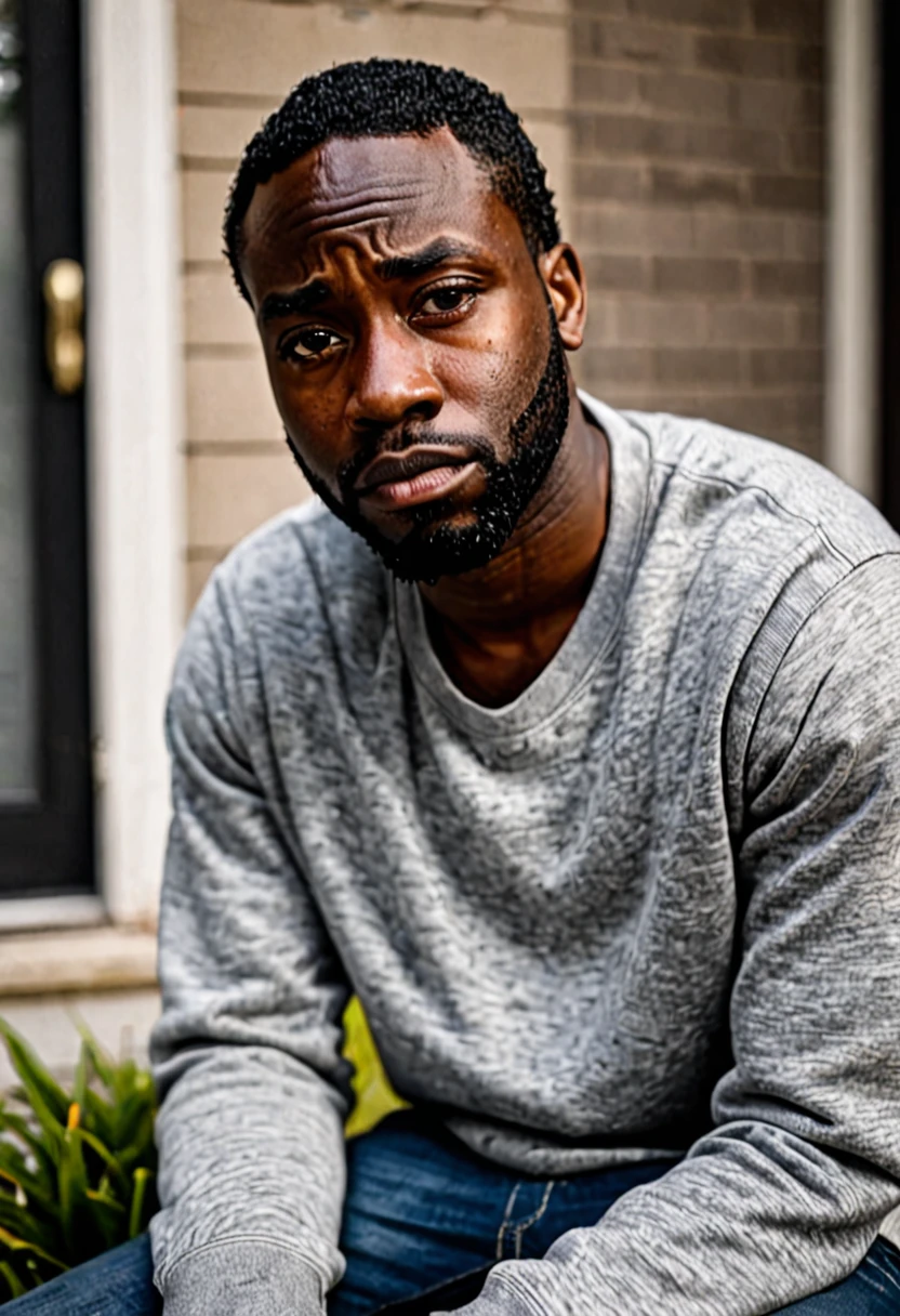 30 year old black man sad and lonely