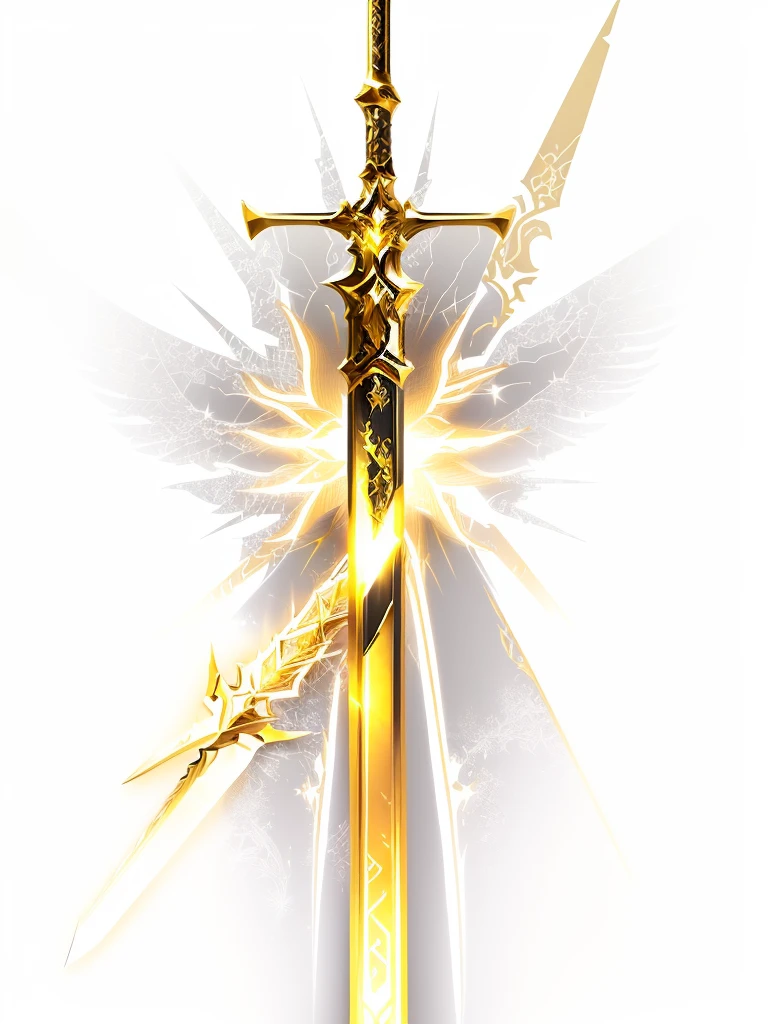 a close up of a sword with a gold and black design, scepter, metallic scepter, gold sword, draconic staff, fantasy weapon, shinning sword, intricate fantasy spear, medievil spear, warcraft blizzard weapon art, polearm, golden sword, fantasy sword, huge sword, league of legends inventory item, bone scepter, large sword, wand