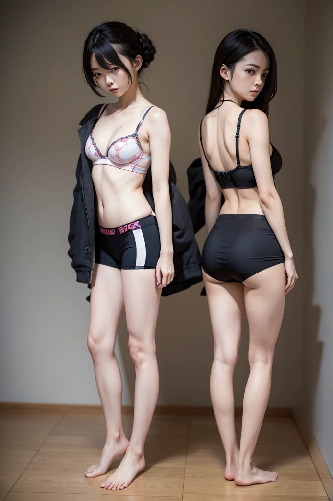 anime underwear,standing backwards