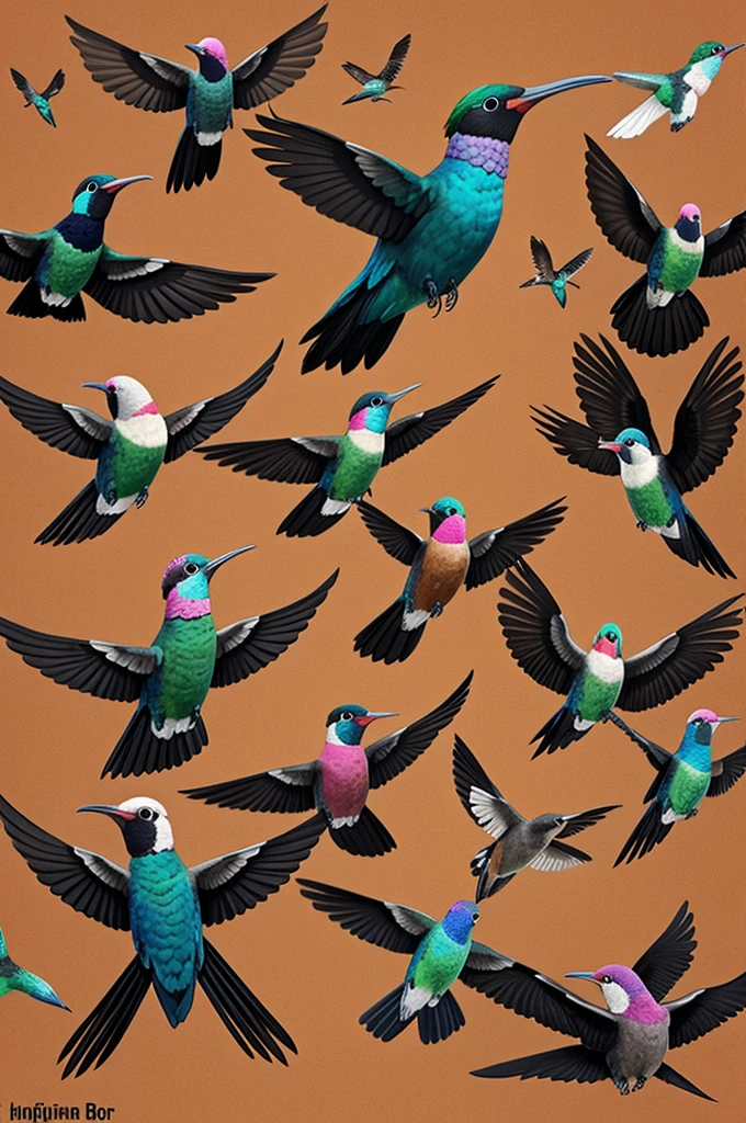 Condor and 5 hummingbirds