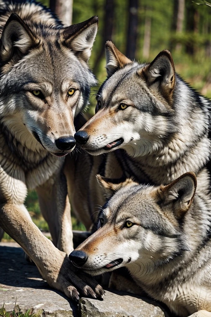 Female gray wolf being fucked by another furry male gray wolf