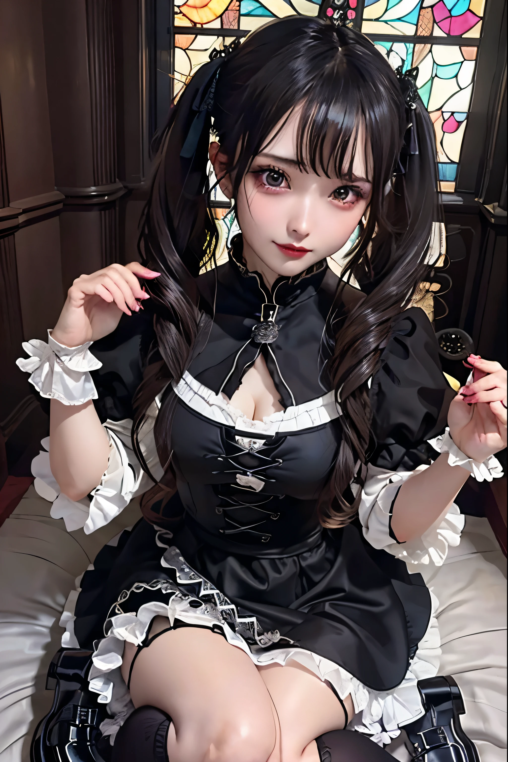 Hard Dark Gothic Makeup、Black dark eyeshadow、sad、Good skin radiance、Dark Gothicメイク、Dark smile、palace、The beauty of fragrance、24-years-old、Expression of intense sexual pleasure、Embarrassed look、Dark Gothic、Highest quality、Expression of sexual pleasure amid suffering、Drunk face、紫のMaid clotheysterious、Noble、The face of someone holding it in the toilet、sexy、Loving smile、Twin tail hair、Right blue eye, Left eye is red、Super tempting pose、Platform Heel Shoes、Heavy makeup、Gothic ta clothes、Silver Hair、Long Hair Straight Hair、Cute Gothic Loliress、Beautiful Face、elegant features、Attractive face、Stained glass is the background、Chest glistening with sweat、The room is dark、goth long dress、Bell Sleeves、Wizard Sleeve、Decadent look、Sexually excited expression、Glossy thighs wet with water、Thighs that are wet and shiny with oil、Background of a room full of roses、sad expression、Rose Maiden、The embroidery is pink、The dress has pink embroidery.、Thigh-high socks、Knee-high socks、Gentle expression、Dark black eyeshadow、Stained glass and rose background、thighs are a little thin、Female Duo、Female couple、dark church background、Stained glass、Black metal world、Dark Castle、Dark Room、Slender body、gothic long dress、Victorian dress、Small breasts、Hold the wine in your right hand、Hold the lantern in your left hand、pantyhose、The bed is covered with roses、Lying in bed、Her thighs are shining with sweat、My body is wet and shiny、Lots of glitter on the thighs、sweating、My thighs are sticky from sweating、Sweat glistening on my thighs, The whole body is sweaty and shiny、I sweated a lot.、My thighs are sweaty、My thighs are wet、My thighs are shining with sweat、A lot of sweat glistening all over the body、Slender body、Sleep and lie down、Sleeping on a bed、