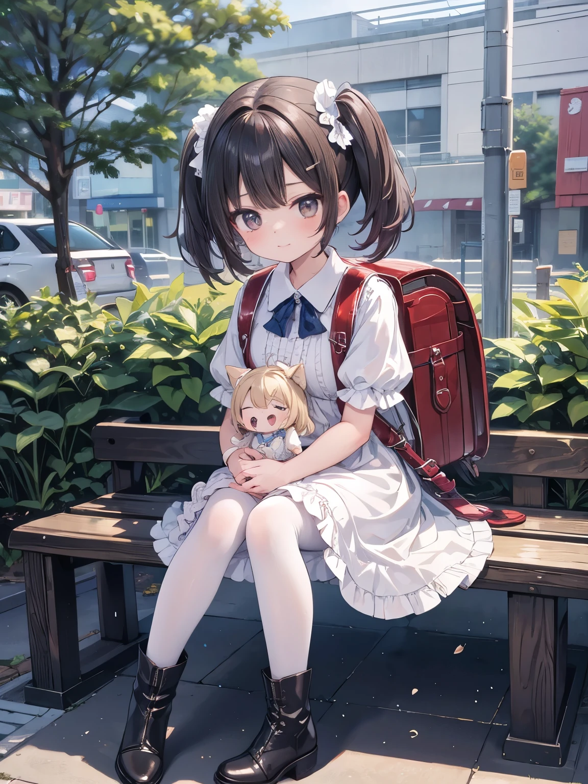Lewdな女学生、((13才のGirlの自慰))、field、garden、grass((NSfW Vibrator Inserted and Vibrated))、Ahegao、pleasure、Climax、Agony、Lewd、Ecstatic expression、童顔で幼いGirl、((Love juices are dripping down her thighs、No pussy juice々leak))バイブの刺激にAgonyしイク、Drunken eyes、((A young with a baby face、Lower grades of elementary ))Long twin tails、Blue ribbon、Brown Hair、Soft Hair、Elementary school girl