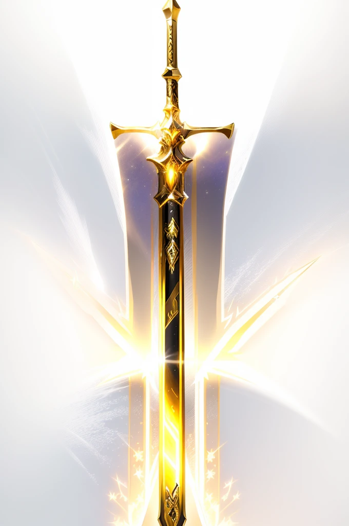a close up of a sword with a gold and black design, scepter, metallic scepter, gold sword, draconic staff, fantasy weapon, shinning sword, intricate fantasy spear, medievil spear, warcraft blizzard weapon art, polearm, golden sword, fantasy sword, huge sword, league of legends inventory item, bone scepter, large sword, wand
