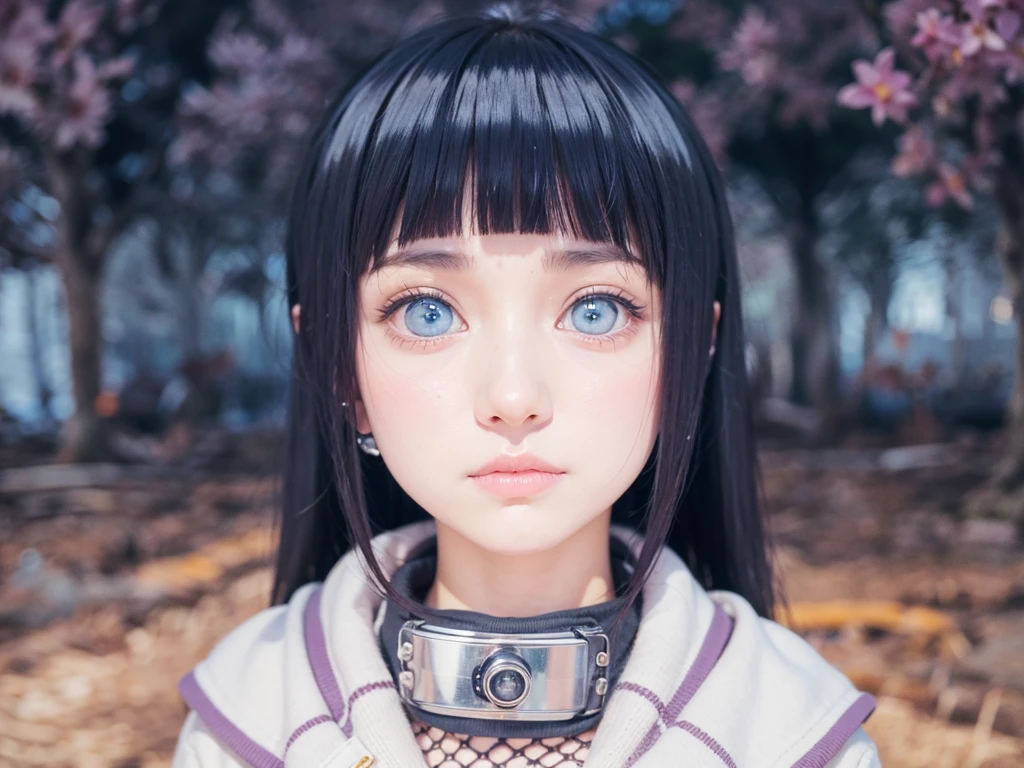 Portrait of a girl, Hinata Hyuuga, wearing a purple hoodie, (highly detailed face:1.4) (smile:0.7) (background inside dark, moody, private study:1.3) POV, by lee jeffries, nikon d850, film stock photograph ,4 kodak portra 400 ,camera f1.6 lens ,rich colors ,hyper realistic ,lifelike texture, dramatic lighting , cinestill 800
