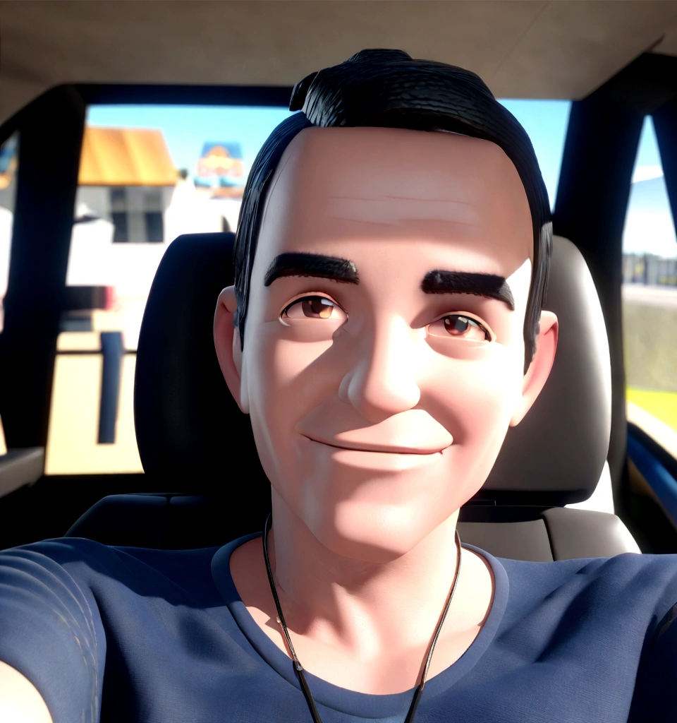 Cartoon character of a man in a wheelchair, in black shirt, animation character, stylized character, animation style rendering, 3d stylized, Arnold Maya rendering, Stylized 3D rendering, toon render screenshot, 3d character, 3d character, Stylized 3D rendering, 3D character rendering, cartoon character, Personagem de close up, character posing, (Pixar-style) (master part:1.2) (bokeh) (best qualityer) (skin detailed) (detailed texture) (8K) (Argilla) (cinematic lighting) (sharp focus