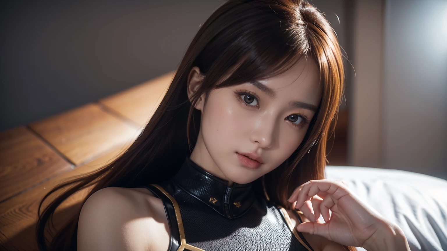 ((masterpiece, Highest quality, Super Definition, High resolution)), 8K 超High resolution、Ultra-realistic depiction、Depicts Kasumi, the female protagonist from the fighting game Dead or Alive。Depict your victory pose。