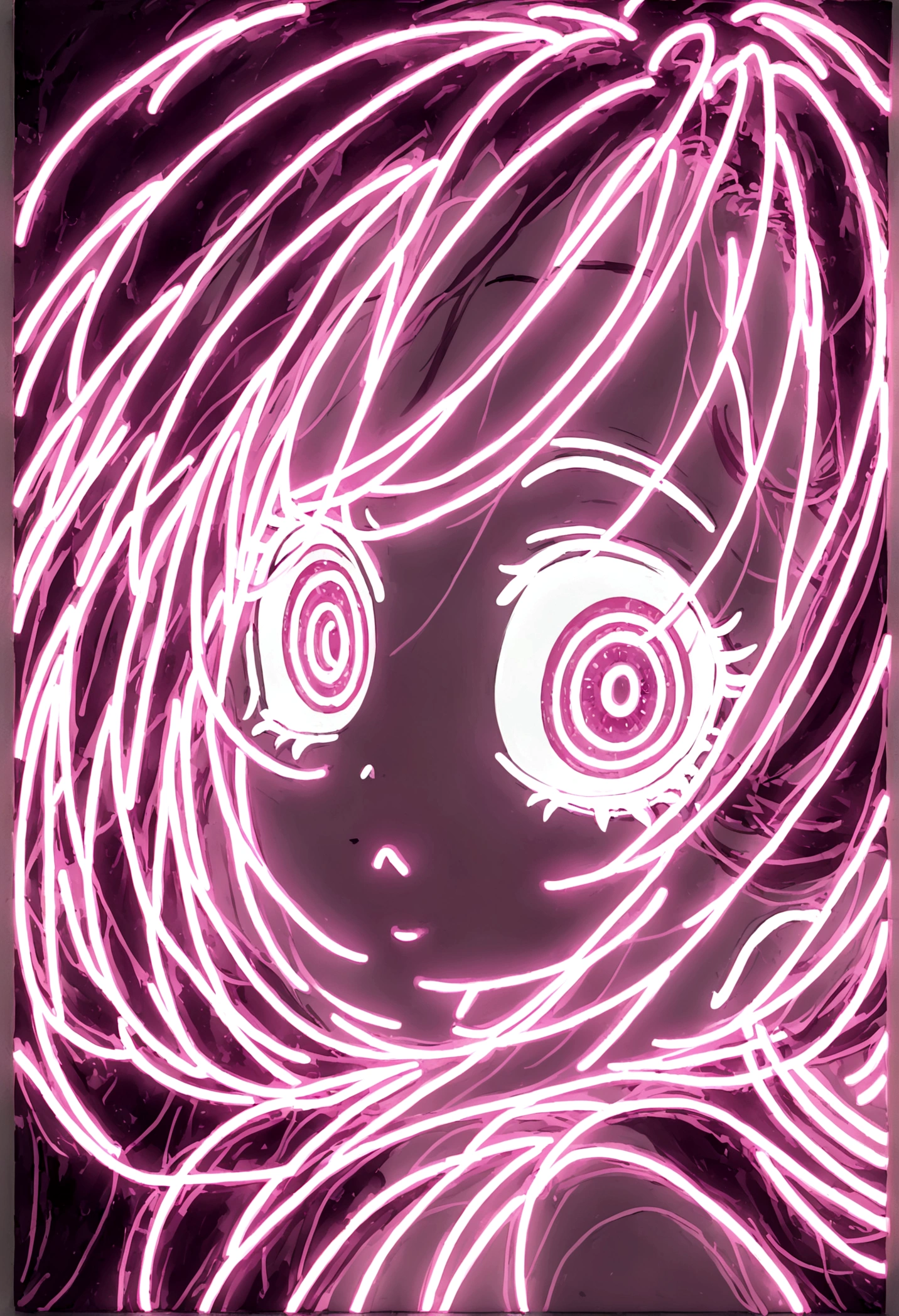 Big Eyed Girl Neon Lights