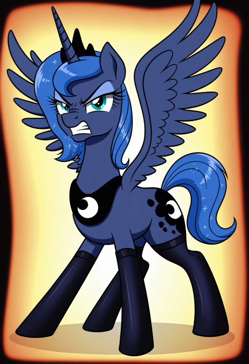 Pony . Black stocking Prince Luna angry