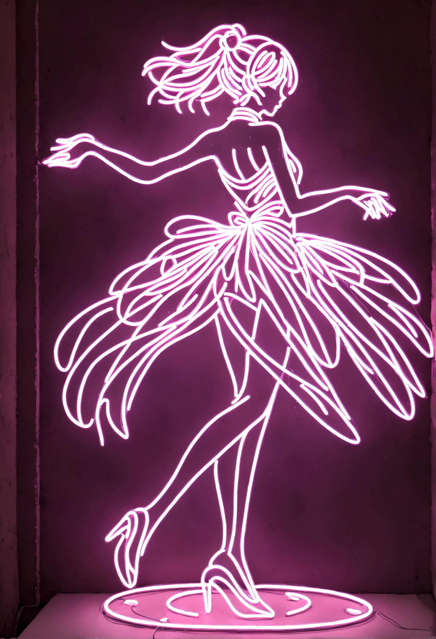 Dancing girl neon sign