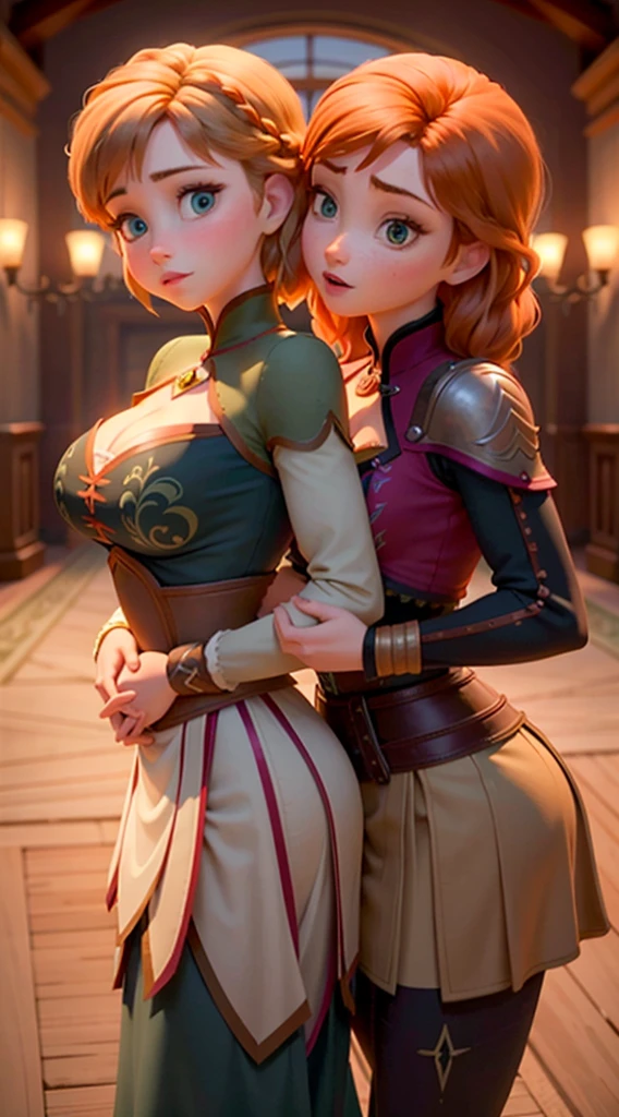 2 girls, Anna of Arendelle lesbians, big boobies 