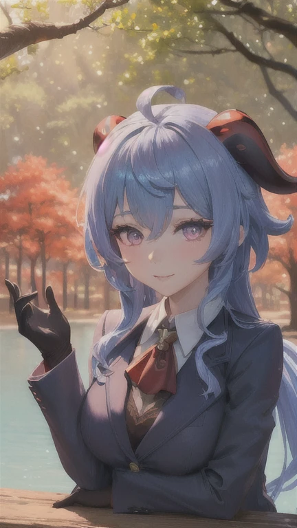 ganyurnd, (medium breasts), perfact breasts,
masterpiece, best quality, ultra-detailed, beautiful lighting, bangs, (blazer:1.1), red_eyes, perfect eyes, (stars in the eyes)
(Leaning against a tree or other natural feature with one hand up:1.4), (pov:1.1), (smile:0.7), outdoors, spring \(season\)