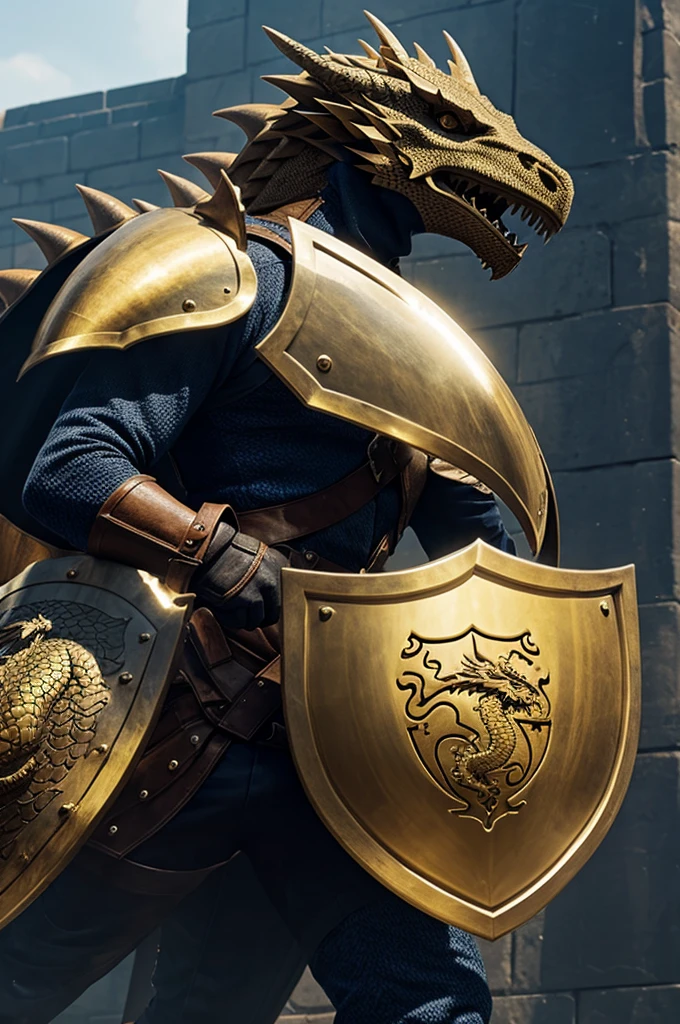 Make me a shield with a dragon