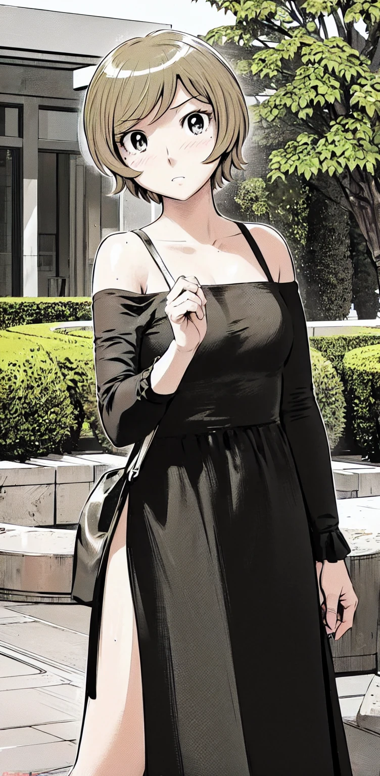 、(masterpiece、Highest quality)、Highest quality, Ultra-high resolution, (((masterpiece))), alone, Sweat、Big eyes,Show Viewer,
blonde,(short hair:1.2), (Highest quality:1.3),One Girl,Private Server、Floral dress、nature、Off the shoulder、Embarrassed face