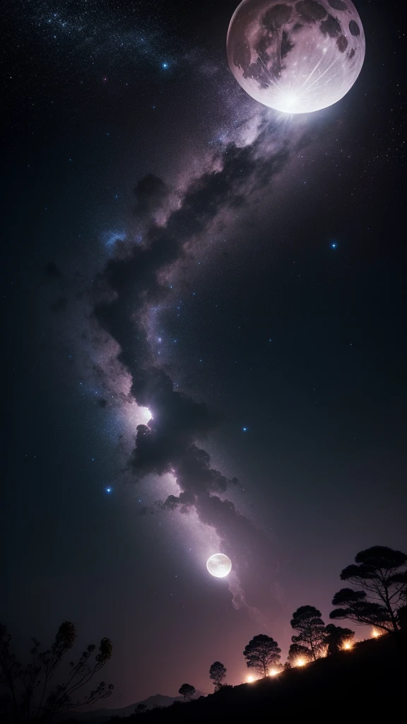 full moon, Magellanic Clouds Background