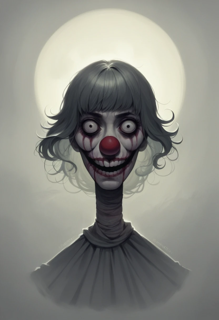 a scary clown riding a unicycle, horror clown, creepy clown, dark fantasy, twisted horror, sinister circus, eerie atmosphere, unsettling tone, sharp focus, ultra-detailed, highly realistic, photorealistic, 8k, dramatic lighting, moody colors, ominous shadows, surreal elements, unsettling expression, contorted body, unnatural proportions, nightmarish landscape, twisted fairytale, dark carnival, sinister unicycle