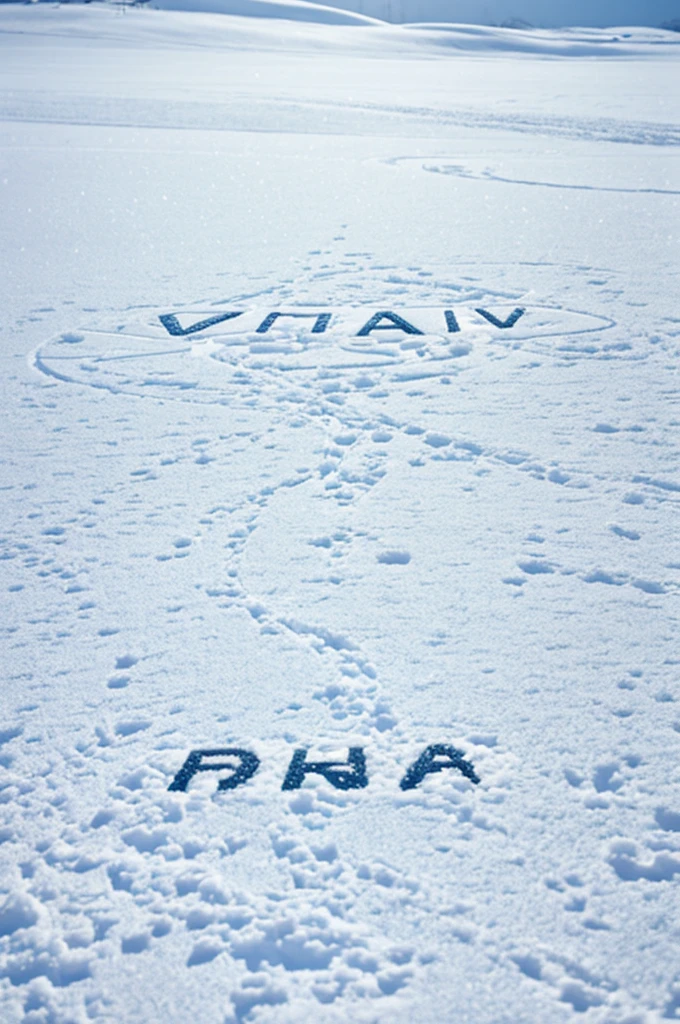 Write the word fabi in the snow naturally
