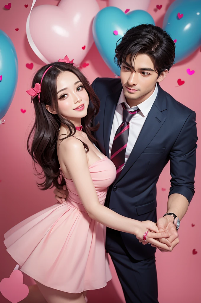Uem Cartoon style create an image with the Valentine's Day theme