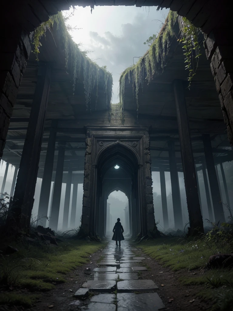 Imagine the Threshold as a vast territory of darkness and dense fog, with a heavy and oppressive atmosphere. The sky is perpetually cloudy, with dark and turbulent clouds, obscuring any glimmer of light. The soil is arid and rocky, covered in sparse, twisted vegetation, as if nature itself were suffering.
When walking through this region, you see spirits wandering aimlessly, with expressions of deep sadness and regret. Your clothes are worn out and dirty, reflecting the state of their souls. Some spirits gather in small groups, murmuring to each other, while others remain isolated, Lost in your own thoughts.
Ruined structures dot the landscape, memories of past lives and mistakes made. Dark and decaying buildings, with walls covered in moss and cracks, seem to emerge from the ground as silent witnesses of the suffering present there.
Lakes with dark, turbid waters appear sporadically, reflecting only the darkness around. The air is thick and difficult to breathe, charged with a sense of despair and desolation.
However, In the midst of this darkness, there are scattered points of light. Enlightened spirits, with soft and glowing auras, walk among the disembodied, offering words of comfort and guidance. These spiritual mentors are beacons of hope, guiding suffering spirits towards paths of reflection and self-improvement.
in some areas, it is possible to see portals or passages to higher spiritual colonies, shining with a welcoming light. These portals represent the promise of redemption and evolution, inviting spirits to leave their pain behind and move towards a brighter future.