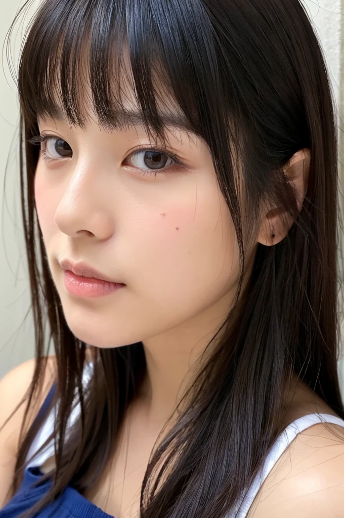 ((Highest quality)), ((masterpiece)), (detailed), Japanese, Age 25, Beauty, Front face, sexy,Face close-up,Long Black Hair、With bangs