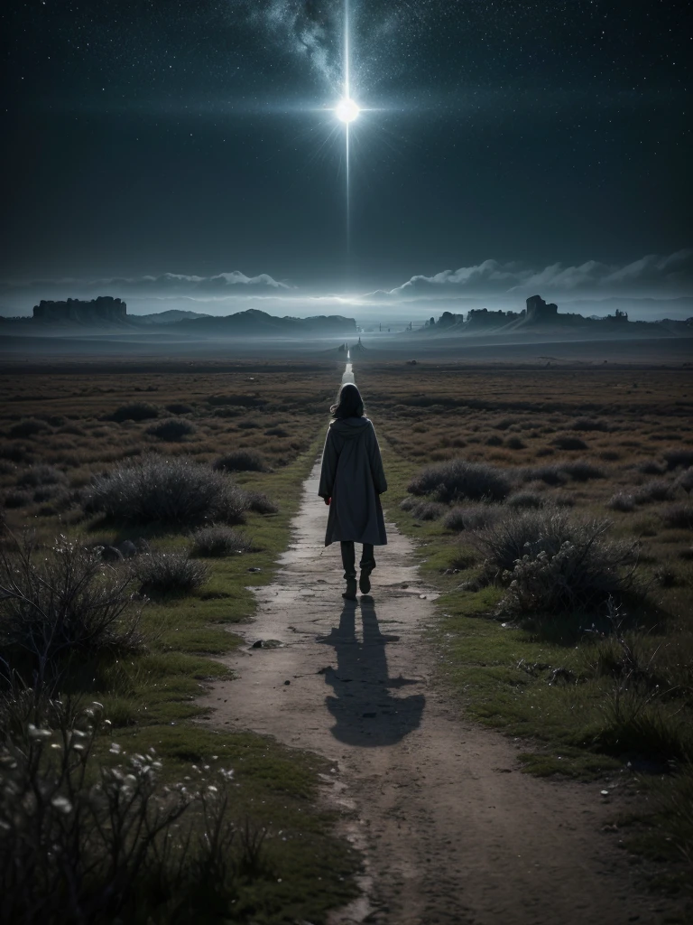 Imagine the Threshold as a vast territory of darkness and dense fog, with a heavy and oppressive atmosphere. The sky is perpetually cloudy, with dark and turbulent clouds, obscuring any glimmer of light. The soil is arid and rocky, covered in sparse, twisted vegetation, as if nature itself were suffering.
When walking through this region, you see spirits wandering aimlessly, with expressions of deep sadness and regret. Your clothes are worn out and dirty, reflecting the state of their souls. Some spirits gather in small groups, murmuring to each other, while others remain isolated, Lost in your own thoughts.
Ruined structures dot the landscape, memories of past lives and mistakes made. Dark and decaying buildings, with walls covered in moss and cracks, seem to emerge from the ground as silent witnesses of the suffering present there.
Lakes with dark, turbid waters appear sporadically, reflecting only the darkness around. The air is thick and difficult to breathe, charged with a sense of despair and desolation.
However, In the midst of this darkness, there are scattered points of light. Enlightened spirits, with soft and glowing auras, walk among the disembodied, offering words of comfort and guidance. These spiritual mentors are beacons of hope, guiding suffering spirits towards paths of reflection and self-improvement.