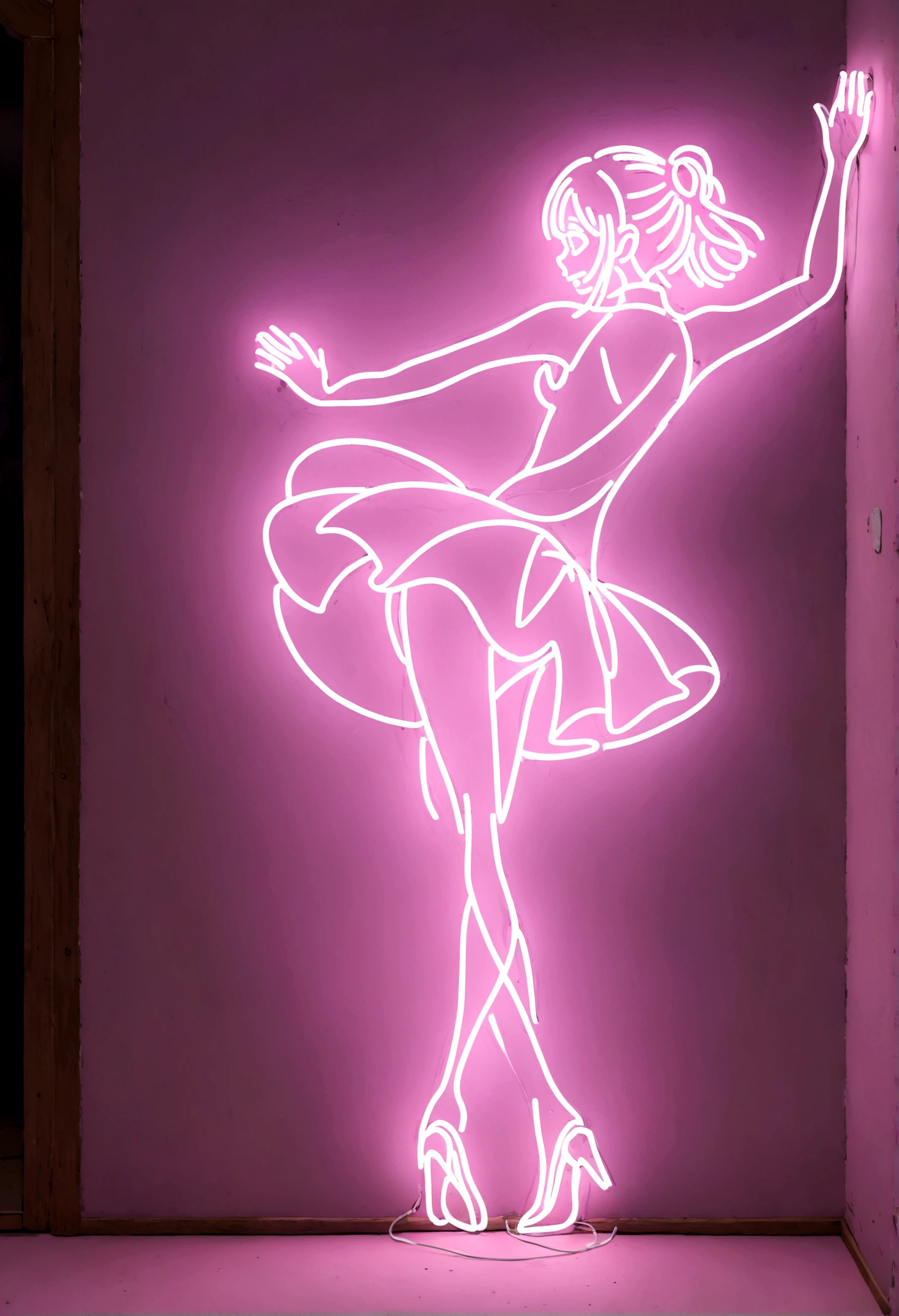 Dancing girl neon sign