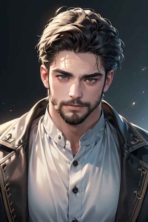 (best quality,4k,8k,highres,masterpiece:1.2),ultra-detailed,(realistic,photorealistic,photo-realistic:1.37),30 year old man,3 day beard,handsome anime,portraits,strong,masculine,dark hair,sharp jawline,mesmerizing eyes,perfectly styled hair,cool anime outfit,confident expression,vibrant colors,dynamic lighting