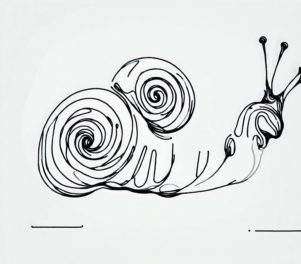 simple ais-lineart snail, white background