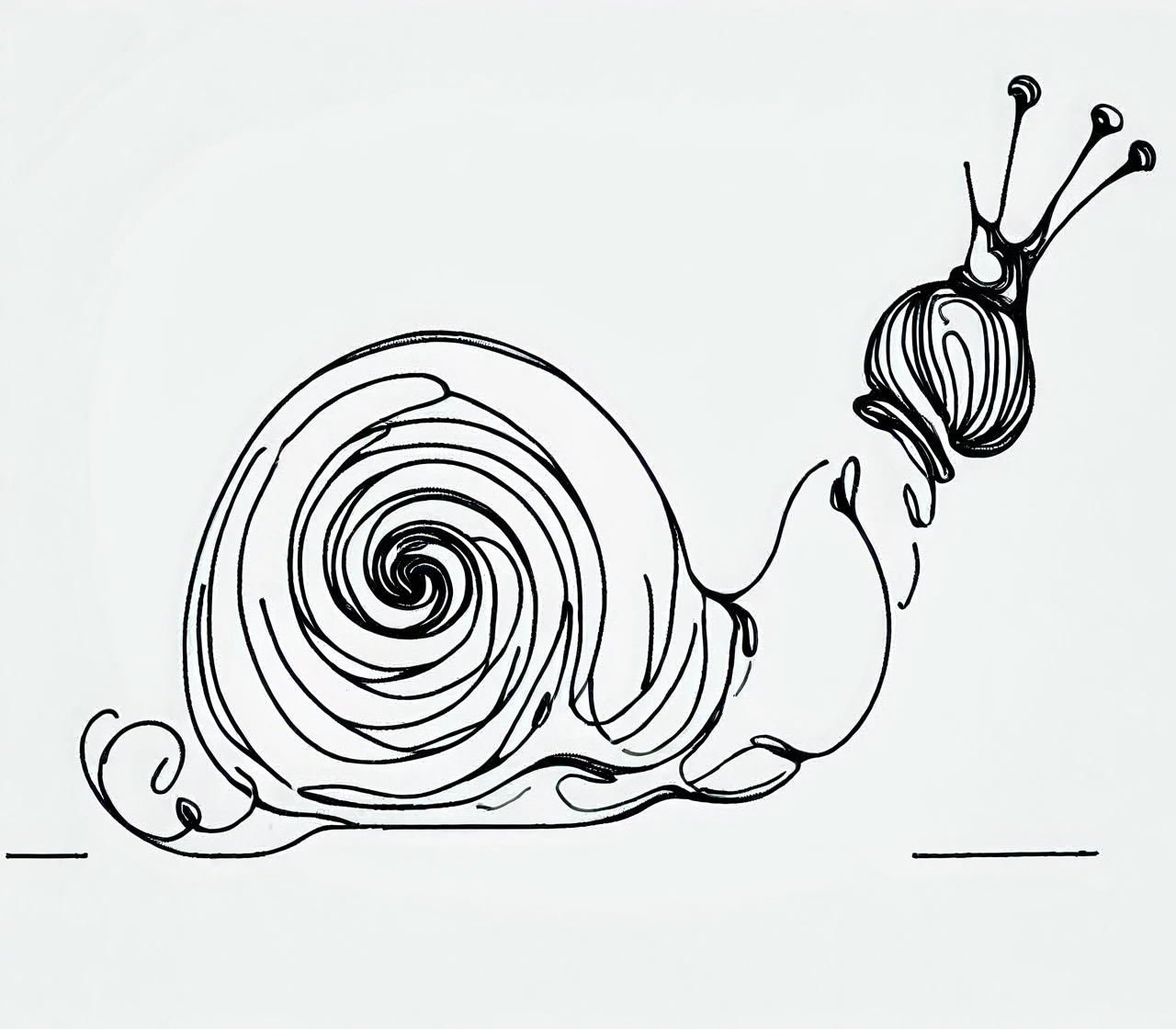 simple ais-lineart snail, white background